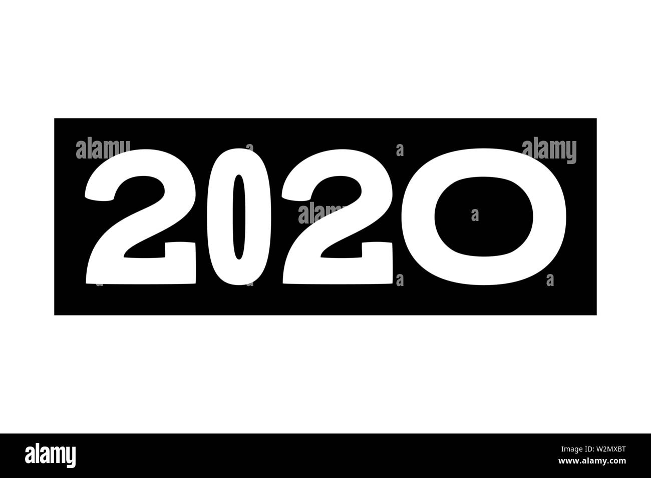 Noir et blanc 2020 caractères de texte Largeur différentes Illustration de Vecteur Noir et blanc 2020 caractères de texte Largeur différentes Illustration de Vecteur
