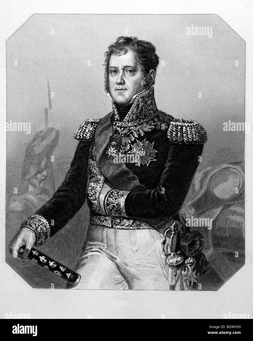 Michel Ney.maréchal d'Empire Michel Ney , 1er duc d'Elchingen, 1er Prince de la Moskova (10 décembre 1769-7 janvier 1815), connu sous le nom de Banque D'Images
