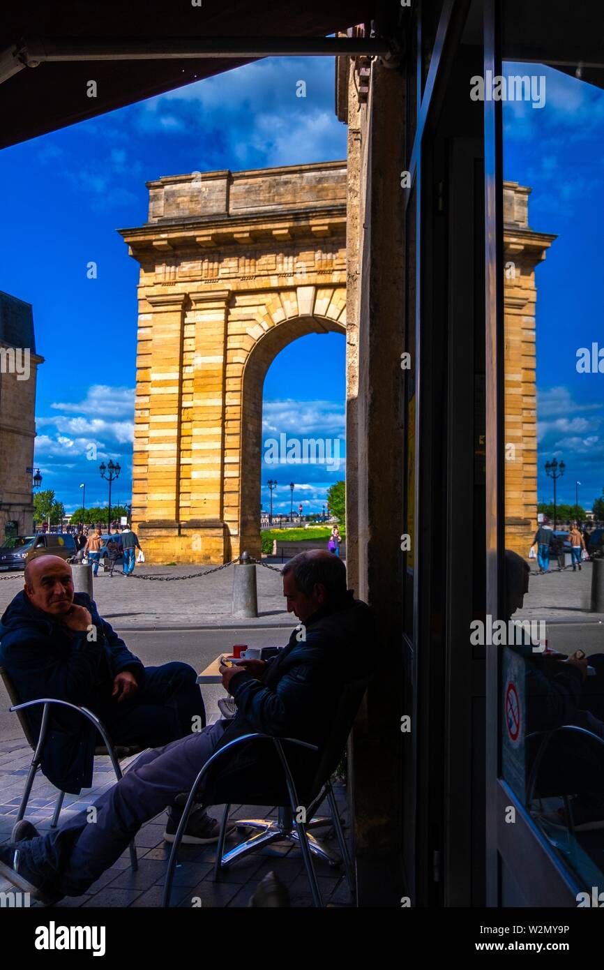 Nouvelle France, Aquitaine, Gironde, 'Porte de Bourgogne' gate, à Bordeaux. Banque D'Images