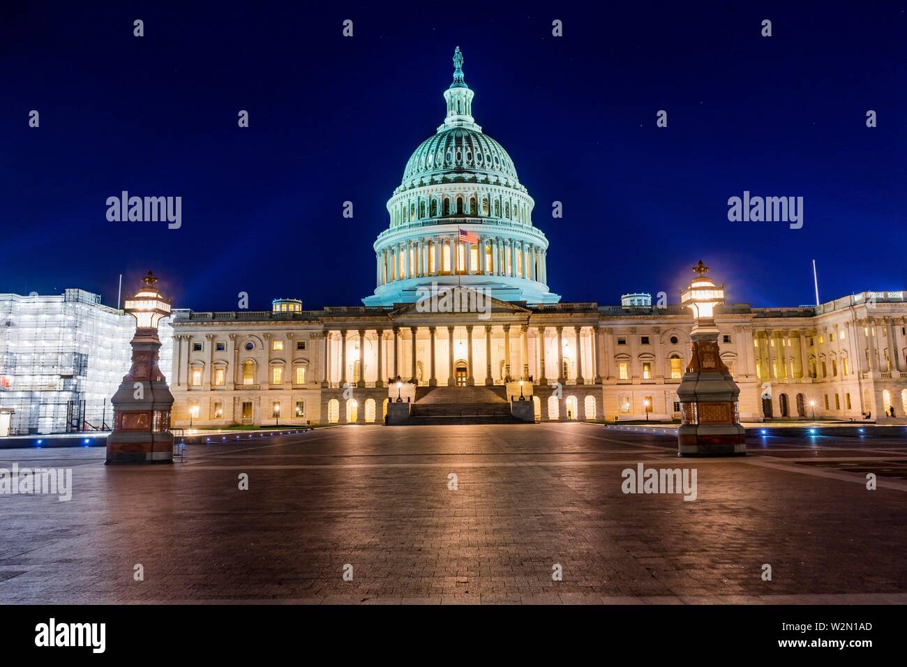 Capitole du côté nord de la Chambre des représentants du Congrès Sénat Capitale nuit étoiles Washington DC. Banque D'Images