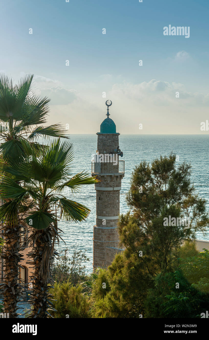 Al-Bahr mosquée en vieille ville de Jaffa, Tel Aviv, Israël Banque D'Images