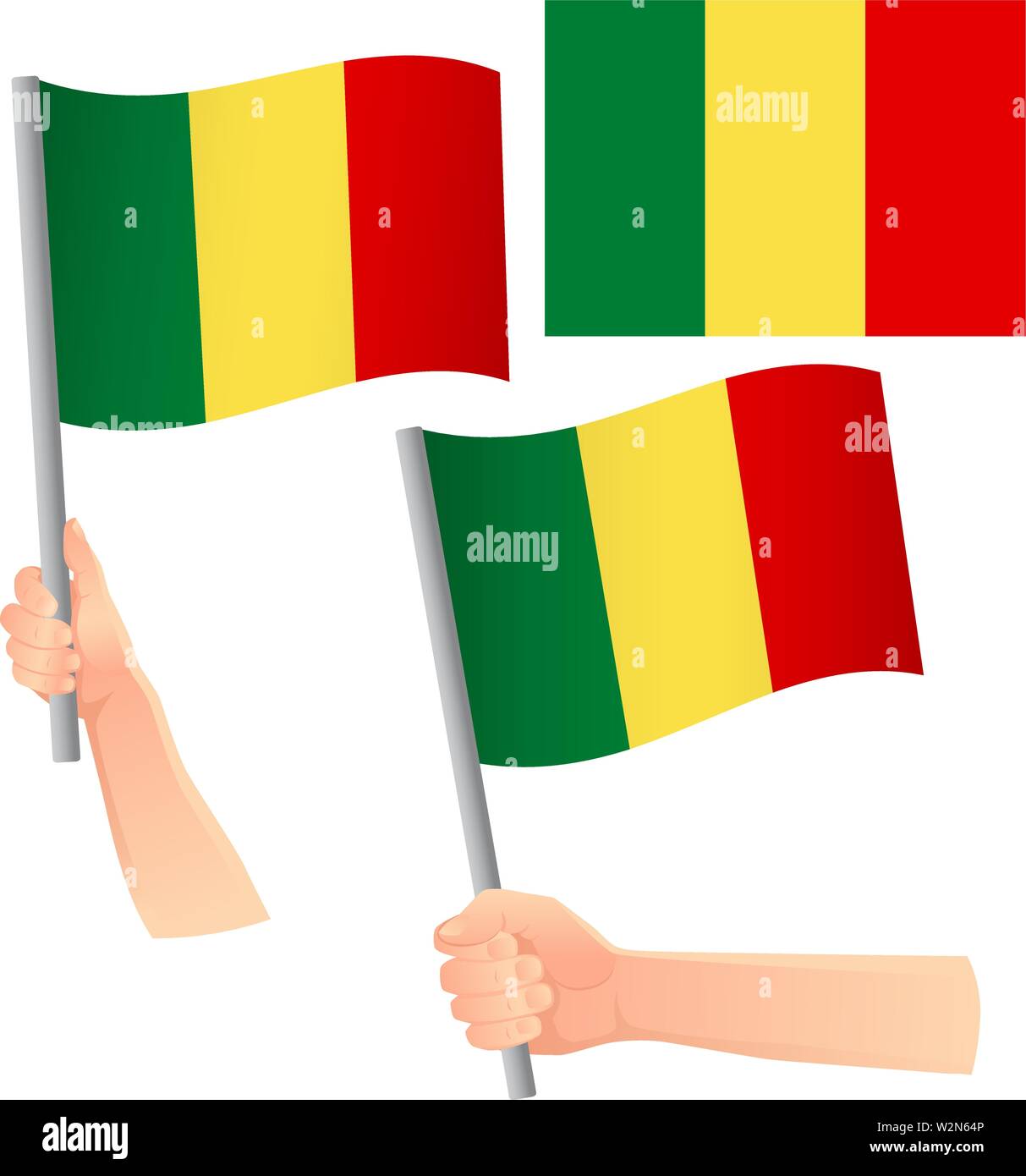 Mali drapeau dans la main. Contexte patriotique. Drapeau national du Mali vector illustration Illustration de Vecteur