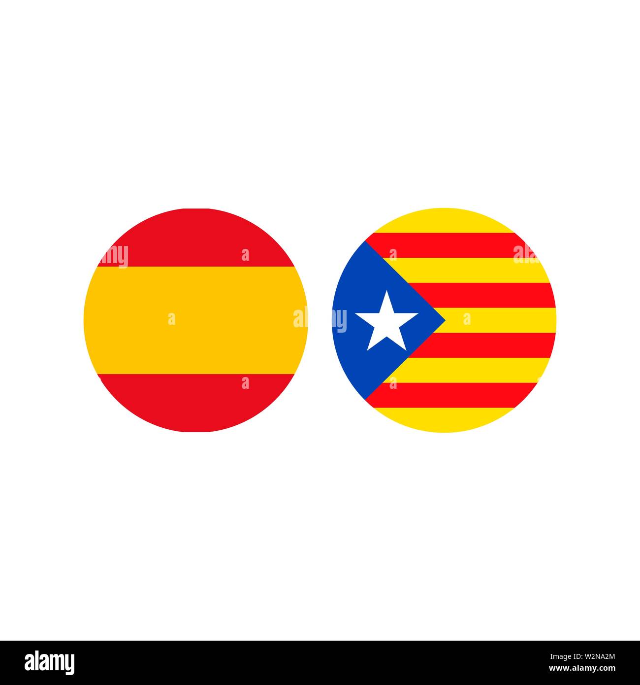 L'Espagne avec la Catalogne signe indicateur d'icônes. Vector Illustration de Vecteur