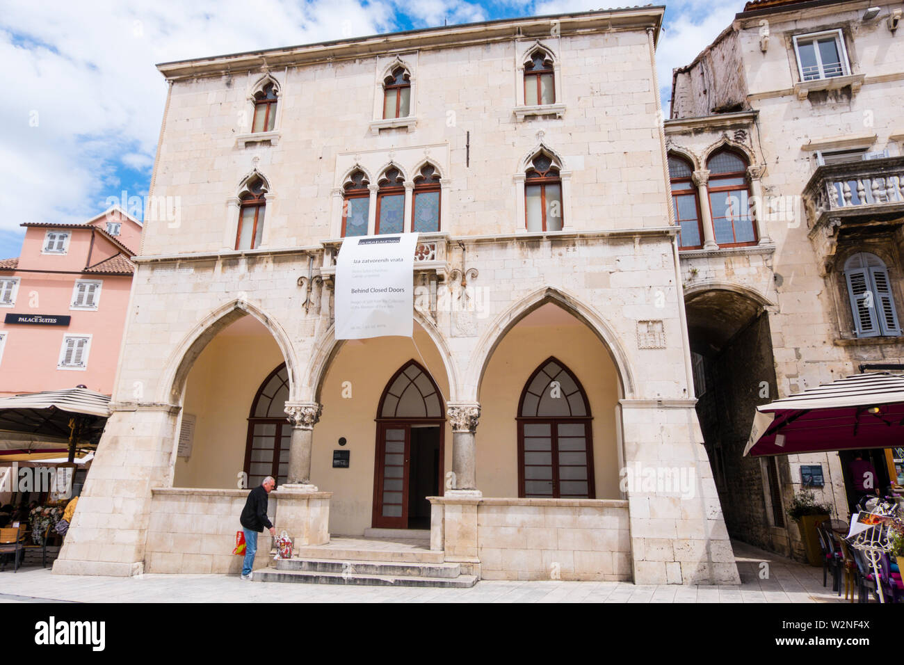 Stara Gradska Vijecnica, Ancien hôtel de ville, maisons art museum, Narodni trg, vieille ville, Split, Dalmatie, Croatie Banque D'Images