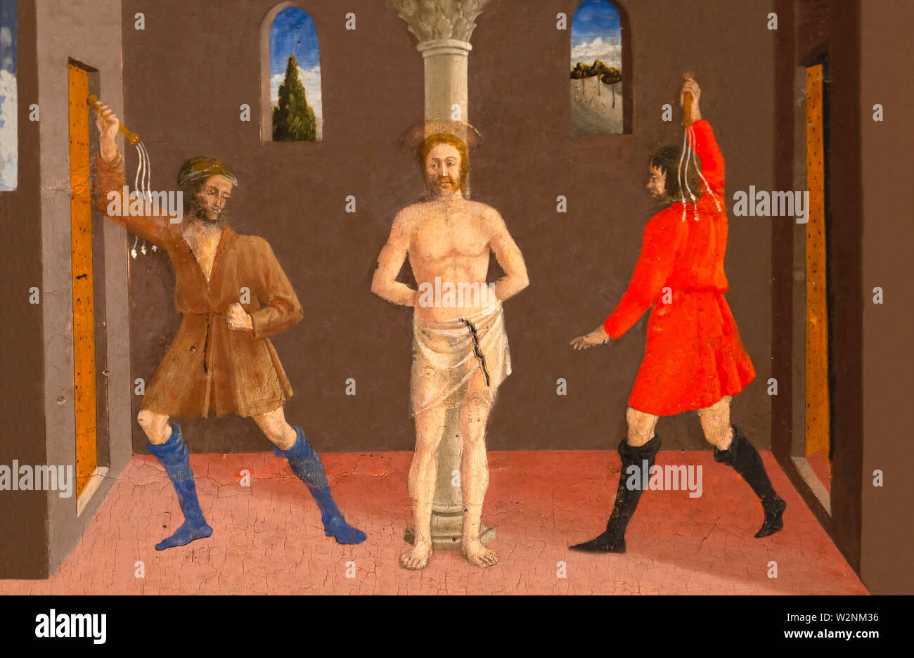 La flagellation du Christ, Giuliano Amadei, prédelle, Polyptique de la