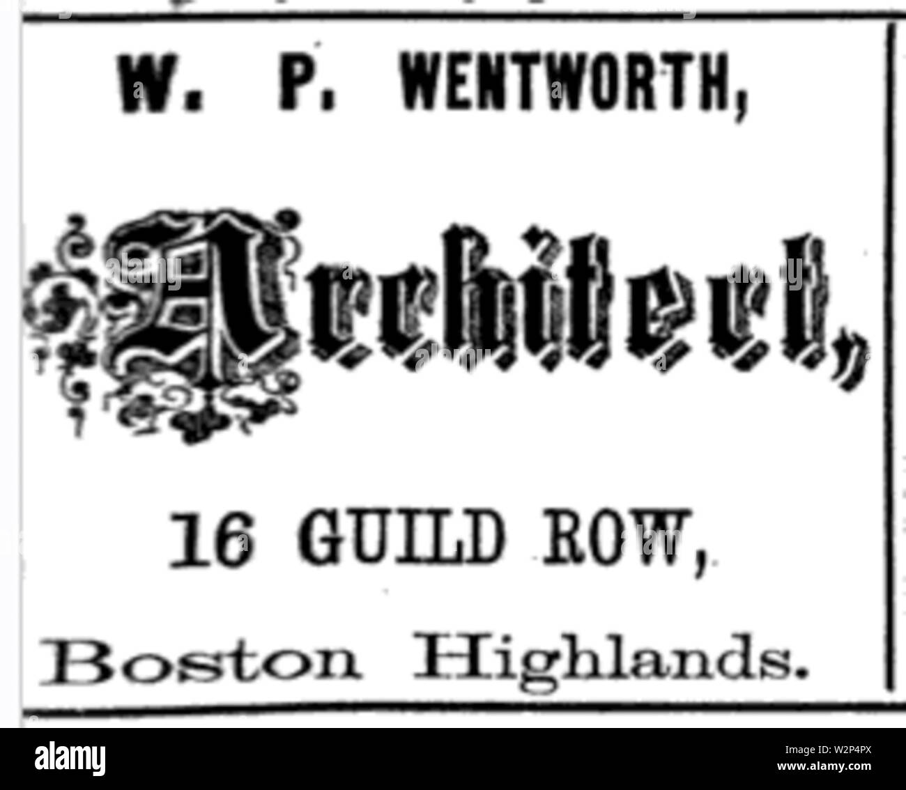 1873 BostonHighlands BostonDirectory architecte Wentworth Banque D'Images