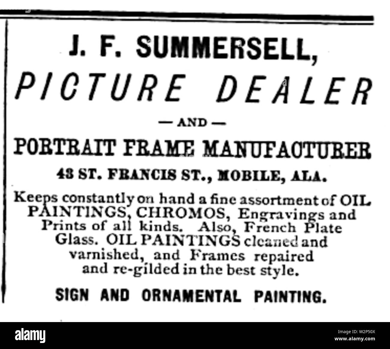 Annonce Summersell 1875 St Francis Street à Mobile en Alabama Banque D'Images