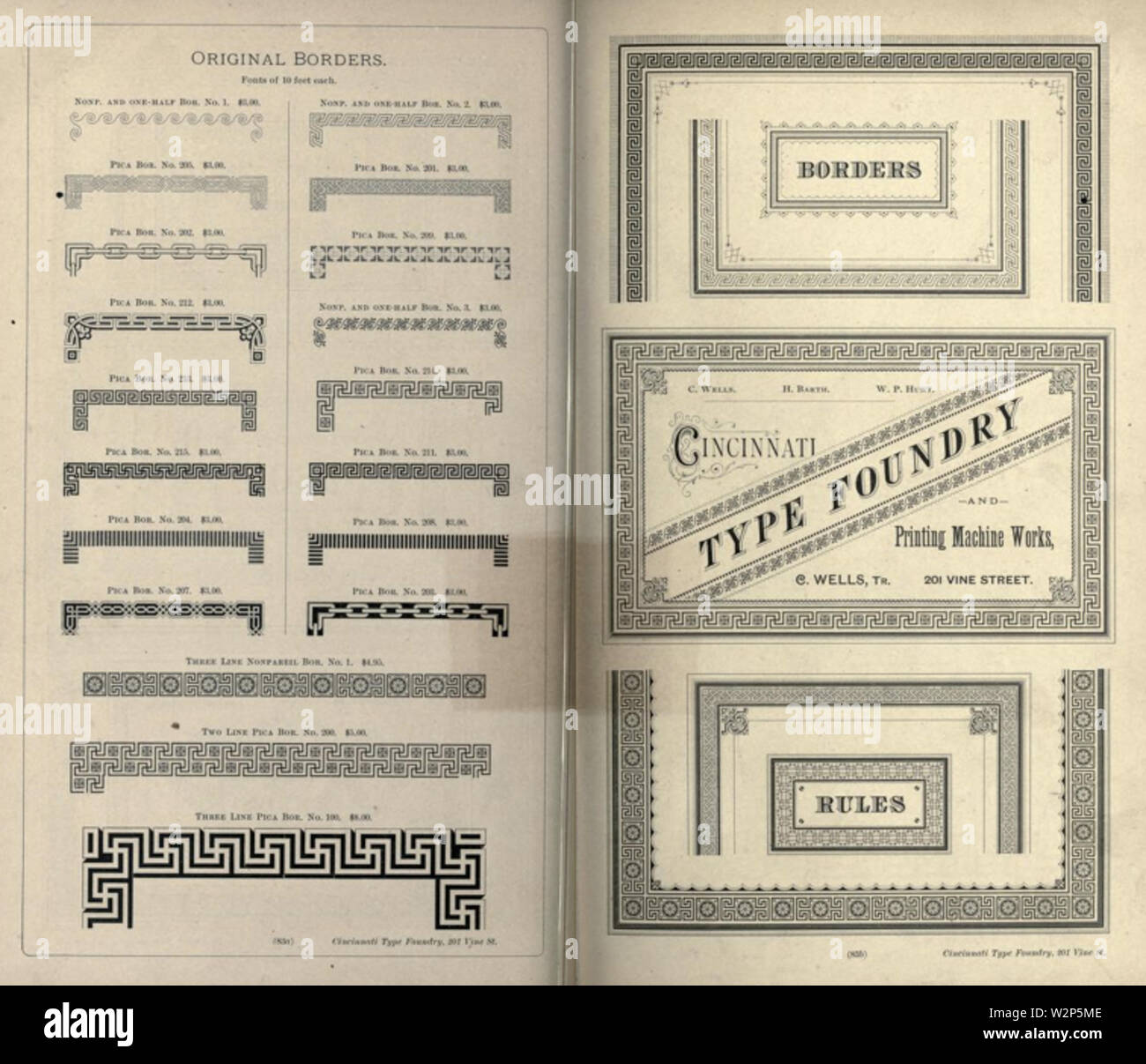 1882 Cincinnati Type Foundry specimen book detail p83 Banque D'Images