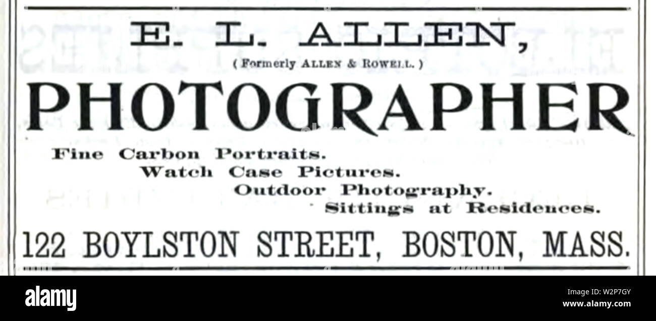 1896 Boylston Street annonce photographe Allen à Boston Banque D'Images