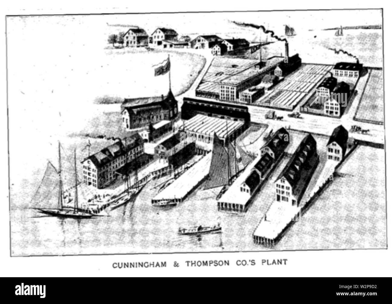 1910 Cunningham et Thompson Co dans Gloucester Massachusetts USA Banque D'Images