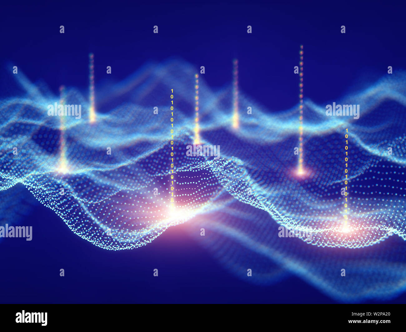 L'analyse des big data par l'intermédiaire de l'apprentissage machine, l'intelligence artificielle, l'arrière-plan en utilisant le concept des algorithmes d'apprentissage pour l'analyse des données du réseau de neurones Banque D'Images