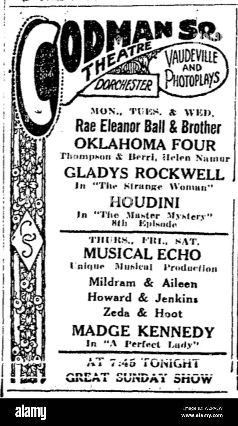 CodmanSqTheater BostonGlobe19 Janvier 1919 Banque D'Images