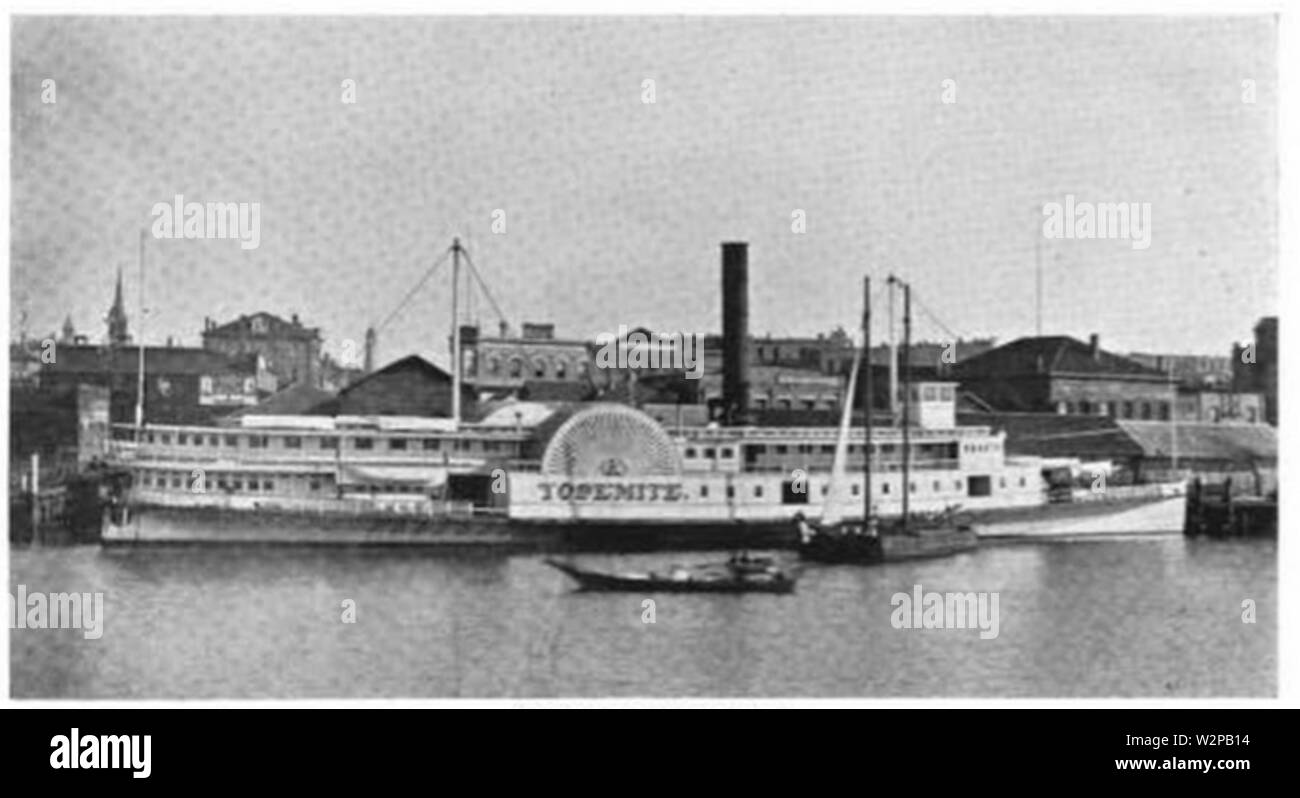 19e siècle Sidewheel navire à vapeur Yosemite Banque D'Images