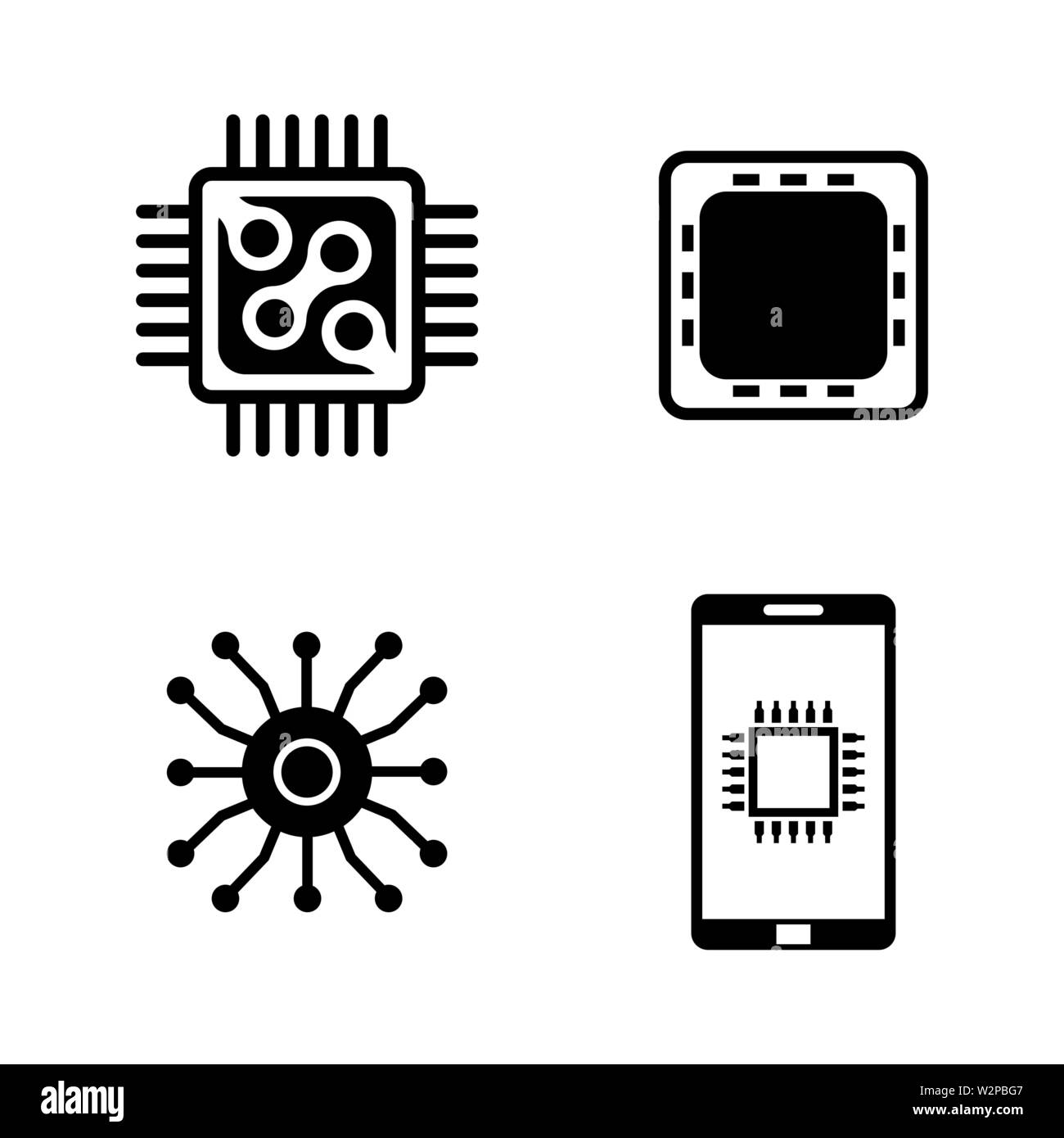 L'électronique. Les simples Vector Icons Set pour la vidéo, les applications mobiles, sites Web, projets d'impression et de votre conception. Illustration plat noir sur blanc Backg Illustration de Vecteur