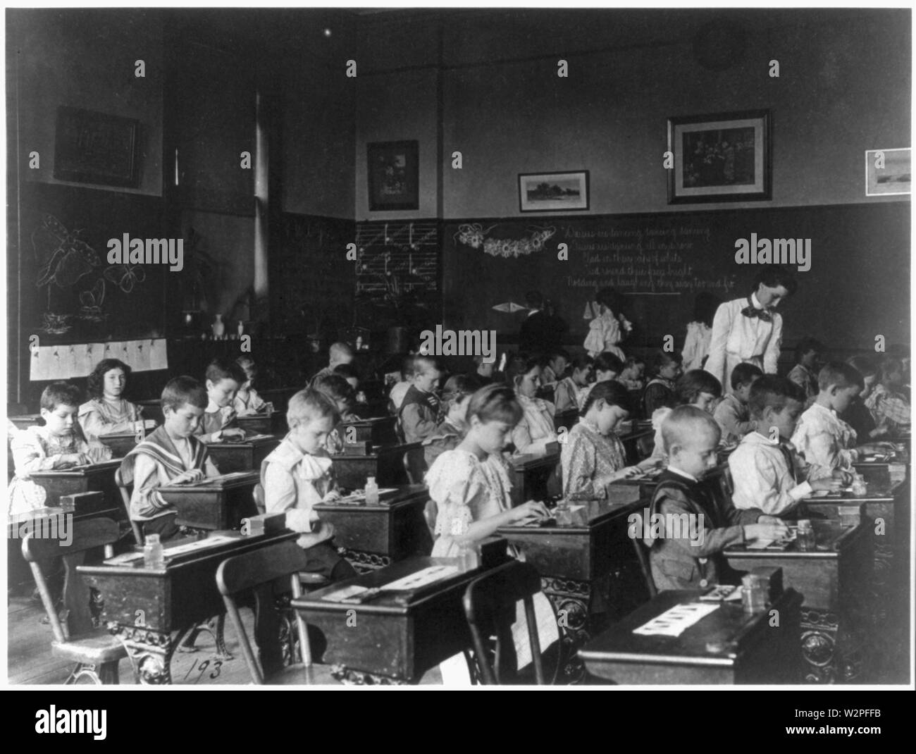 Une classe à l'aquarelle Banque D'Images