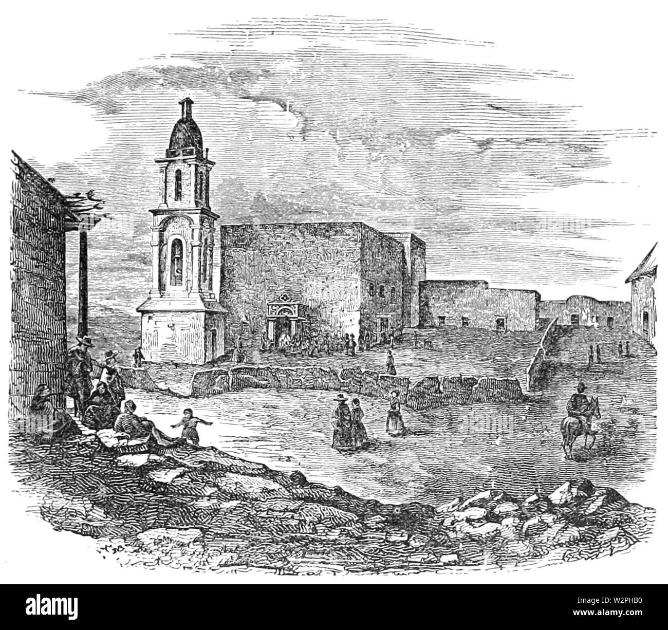 AGTM D309 l'Église et de plaza, El Paso Banque D'Images