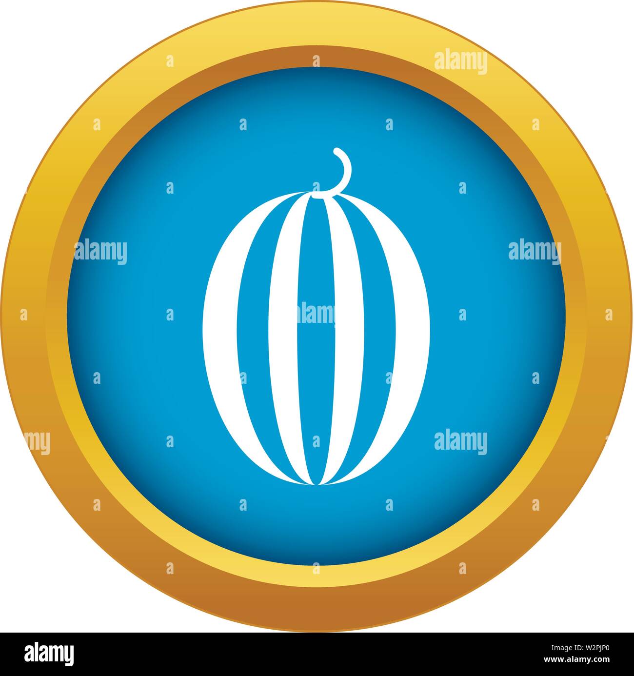 Melon à rayures bleu icône vector isolated Illustration de Vecteur