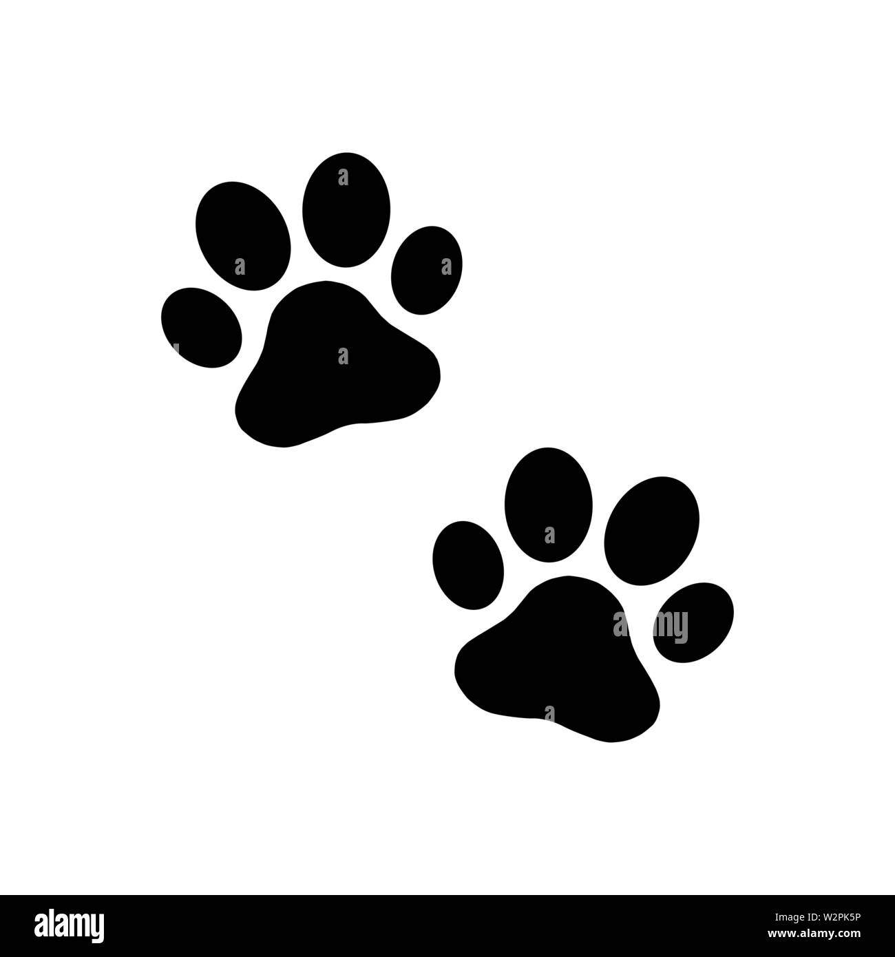 Paw print chien sur dos blanc. Vector Illustration de Vecteur
