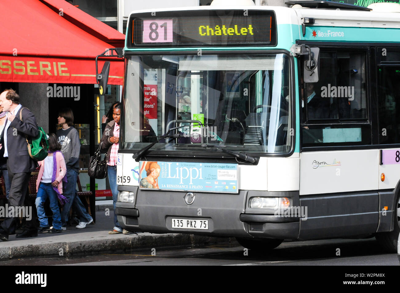 Bus RATP, Paris, Ile-de-France, France Banque D'Images
