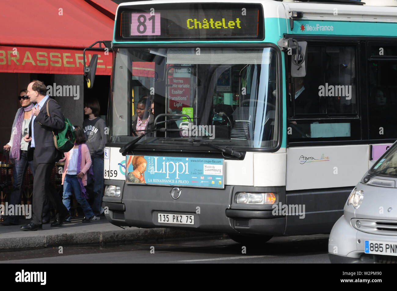 Bus RATP, Paris, Ile-de-France, France Banque D'Images