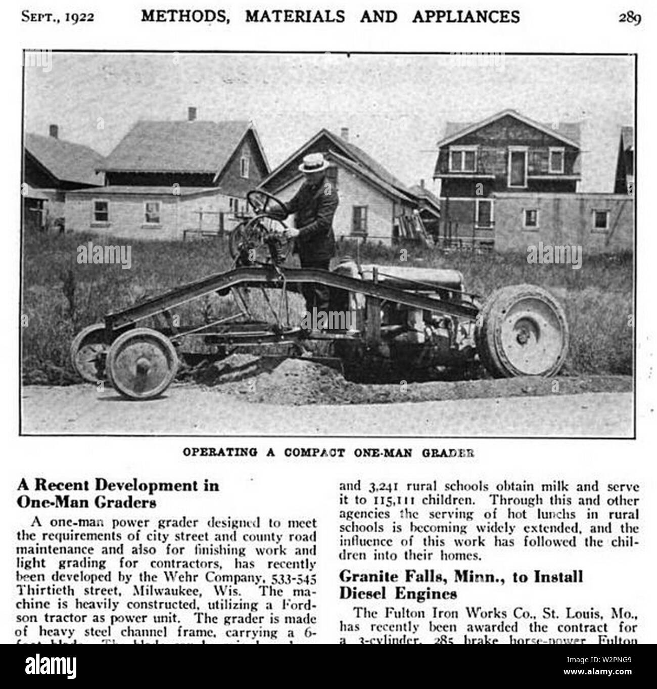 American City 1922 Sep p289 Wehr grader Banque D'Images