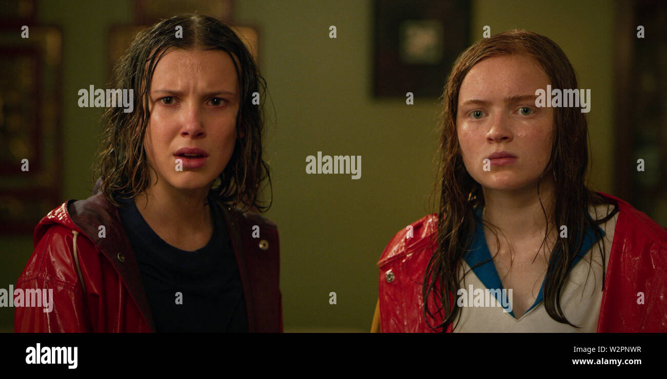 Millie Bobby Brown, Sadie, évier, 'Stranger choses 3' (2019) Crédit photo : Archives Le Hollywood / Netflix Banque D'Images