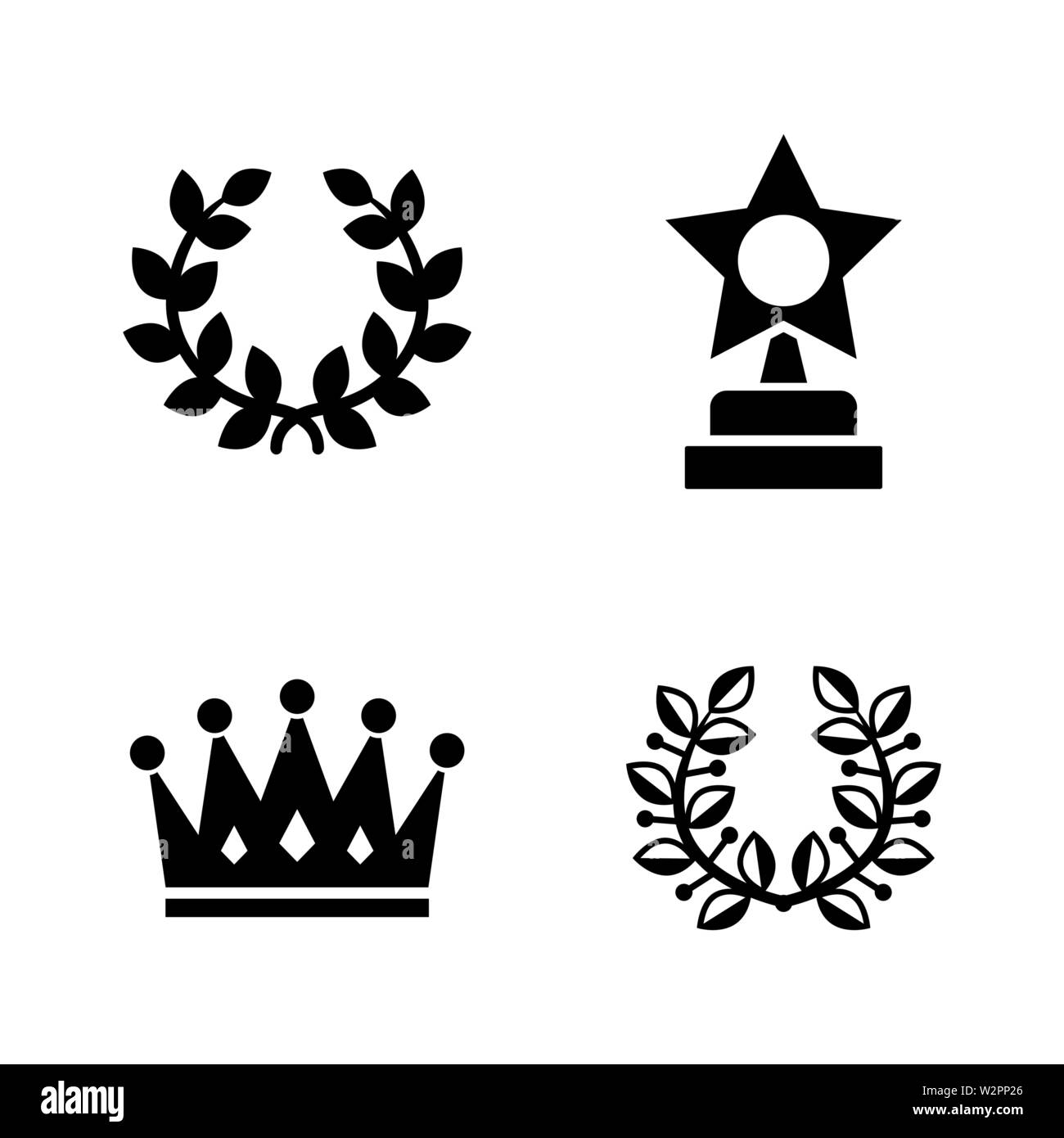 Trophée. Les simples Vector Icons Set pour la vidéo, les applications mobiles, sites Web, projets d'impression et de votre conception. Illustration plat noir sur fond blanc Illustration de Vecteur