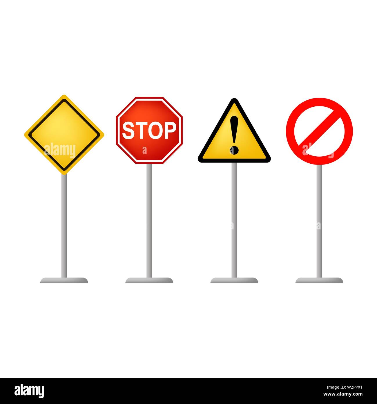 Attention danger isolé sur blanc retour Illustration de Vecteur