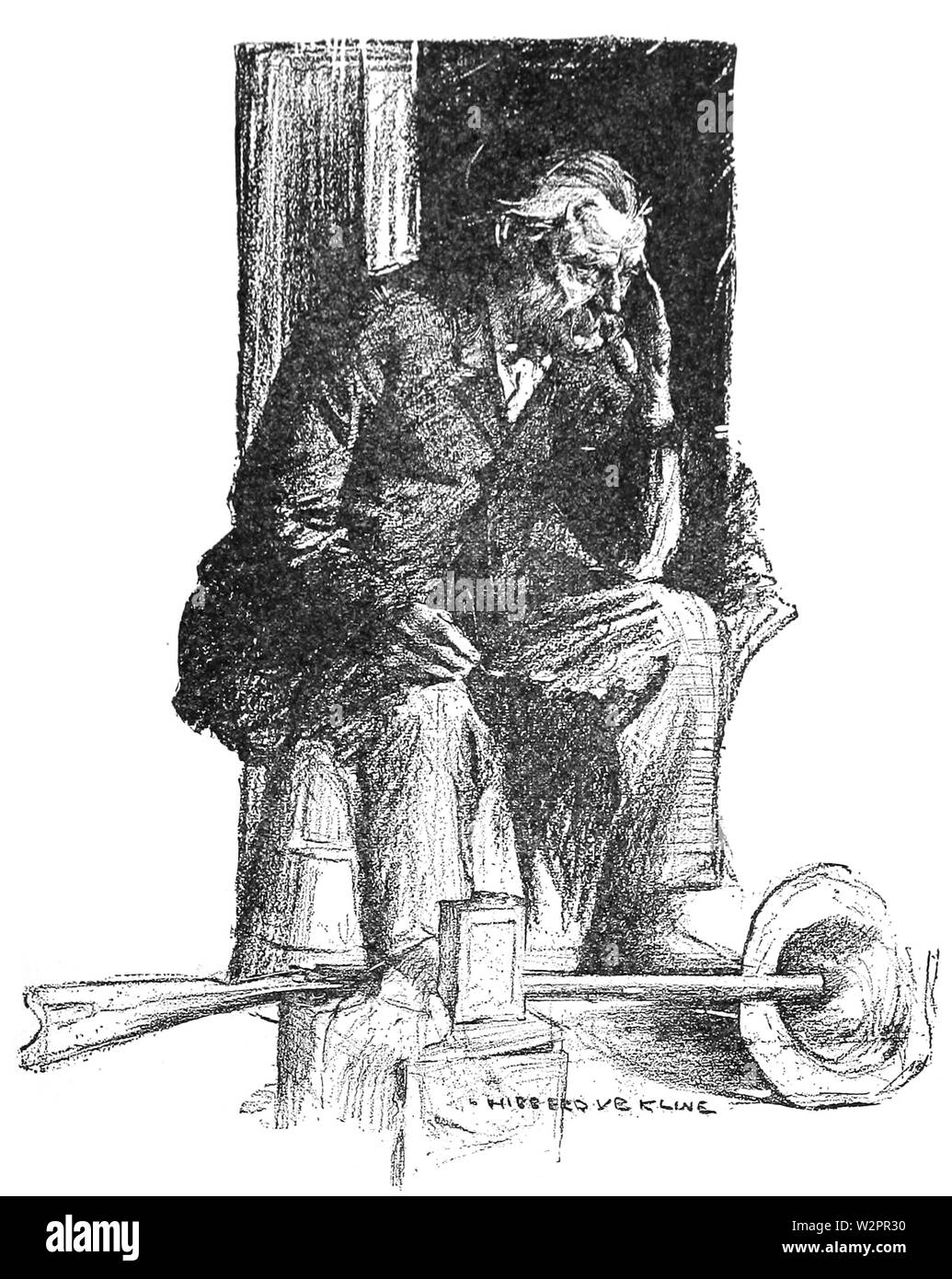 Un vieux chasseur d'oie, par Hibberd V B Kline Banque D'Images