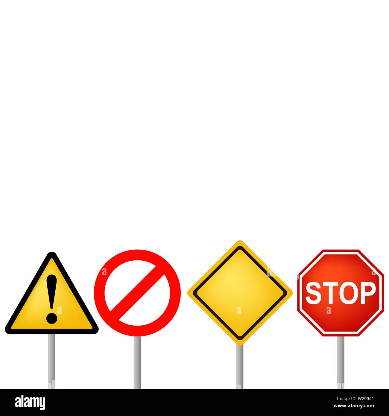 Attention danger isolé sur blanc retour Illustration de Vecteur