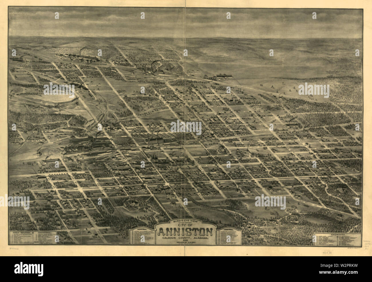 La carte 1903 de l'Alabama Anniston Banque D'Images