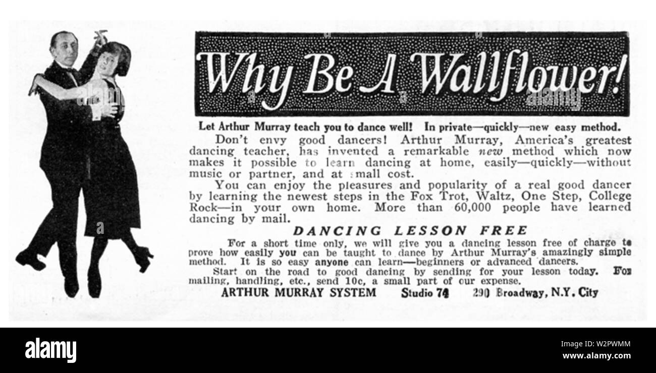 Arthur Murray System 1922 Banque D'Images