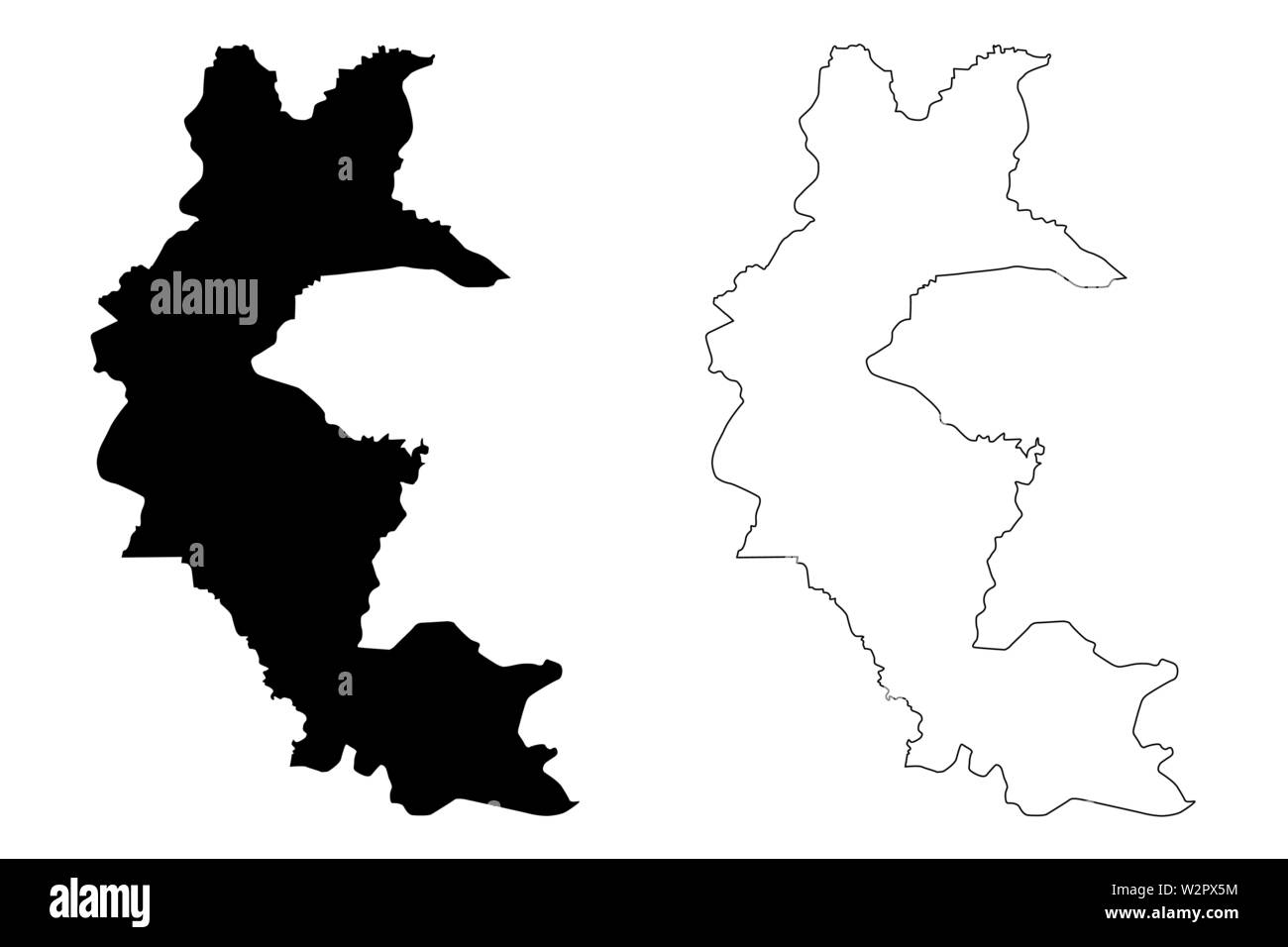 Région de Faranah (subdivisions de la Guinée, Guinée Conakry, Guinée française) map vector illustration, scribble sketch carte Faranah Illustration de Vecteur