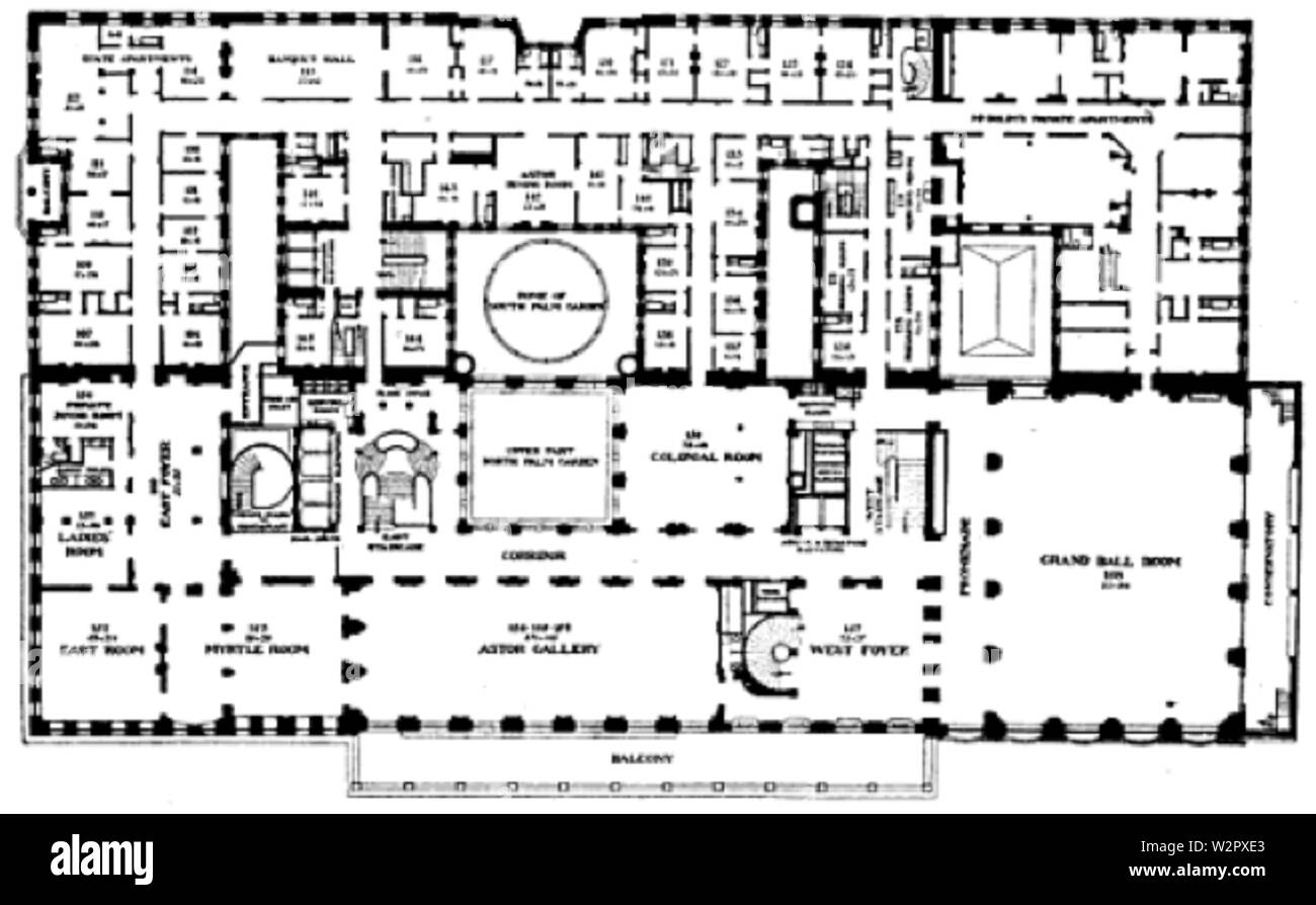 Hotel Astoria - Plan du premier étage Banque D'Images