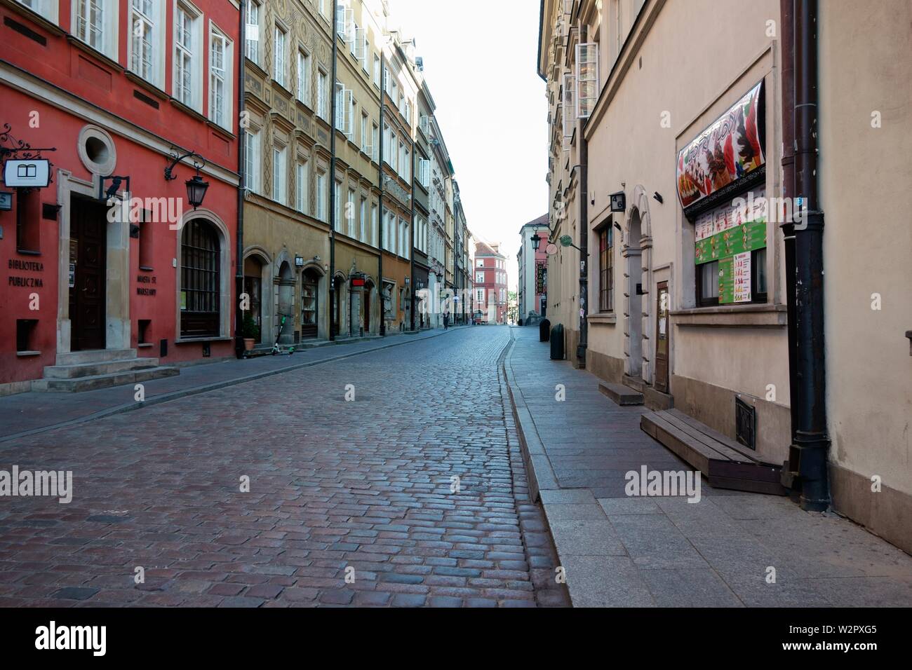Les rues pavées de la vieille ville de Varsovie, Pologne Banque D'Images