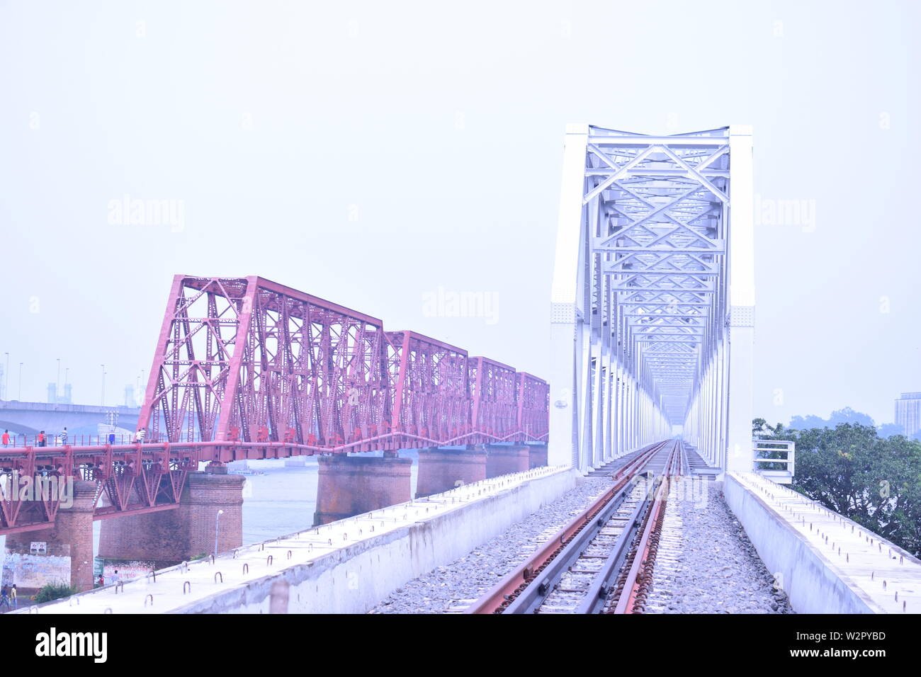 Pont de chemin de fer de la Meghna Banque D'Images