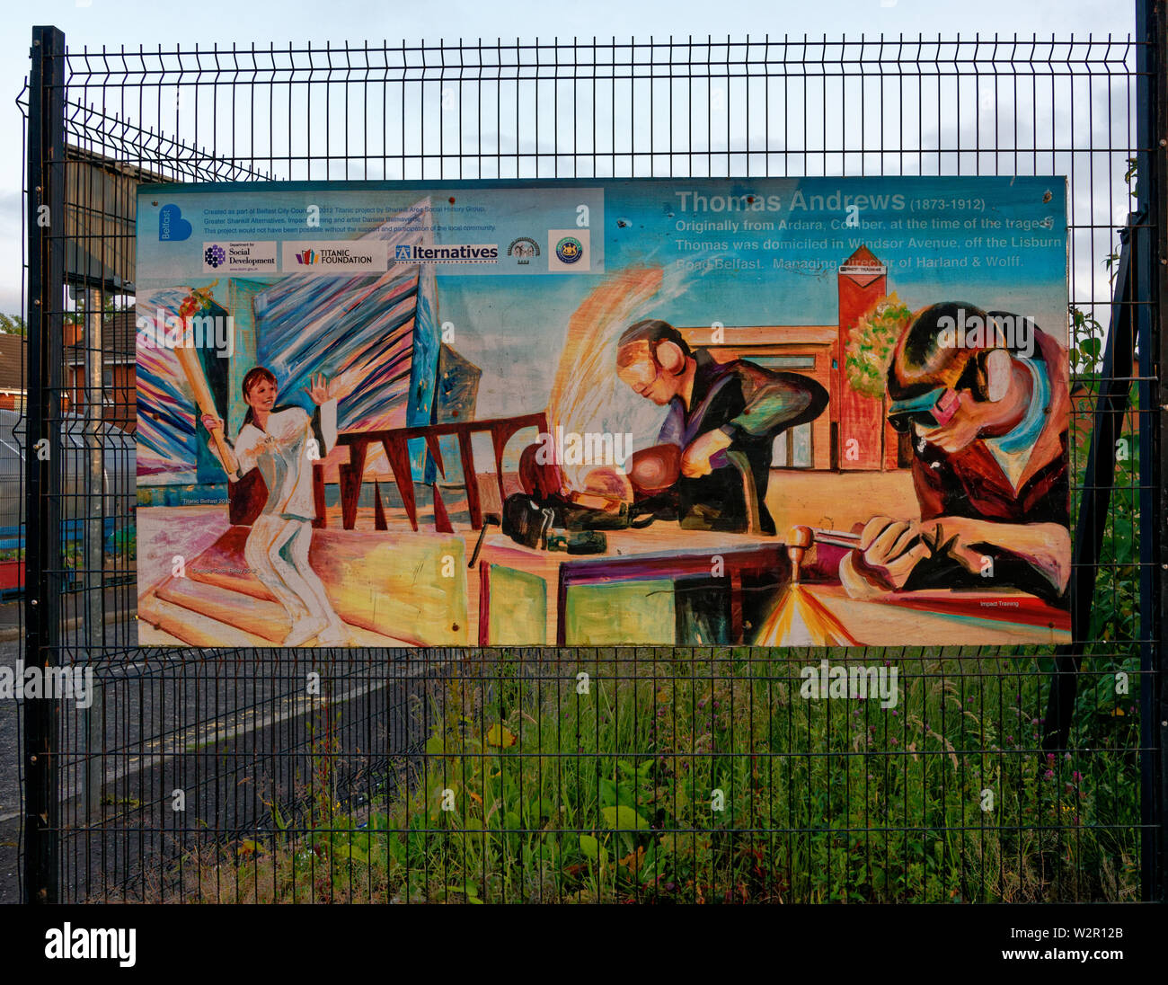 La mémoire des membres de l'équipage du Titanic Shankill Road, Belfast, Irlande du Nord. Banque D'Images