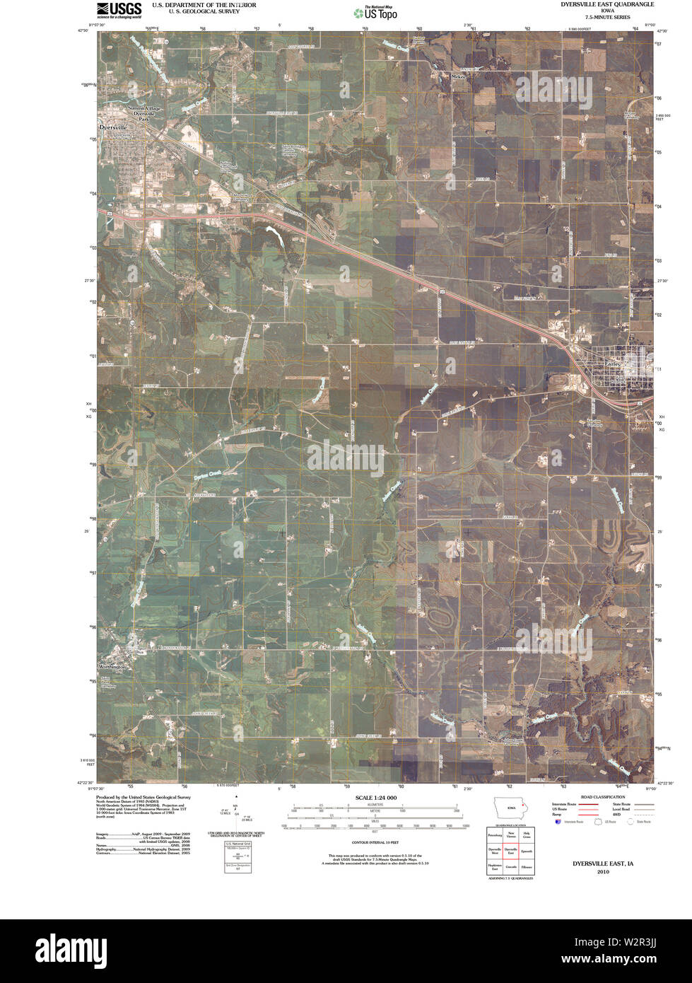 Dyersville carte de l'iowa Banque de photographies et d’images à haute résolution Alamy