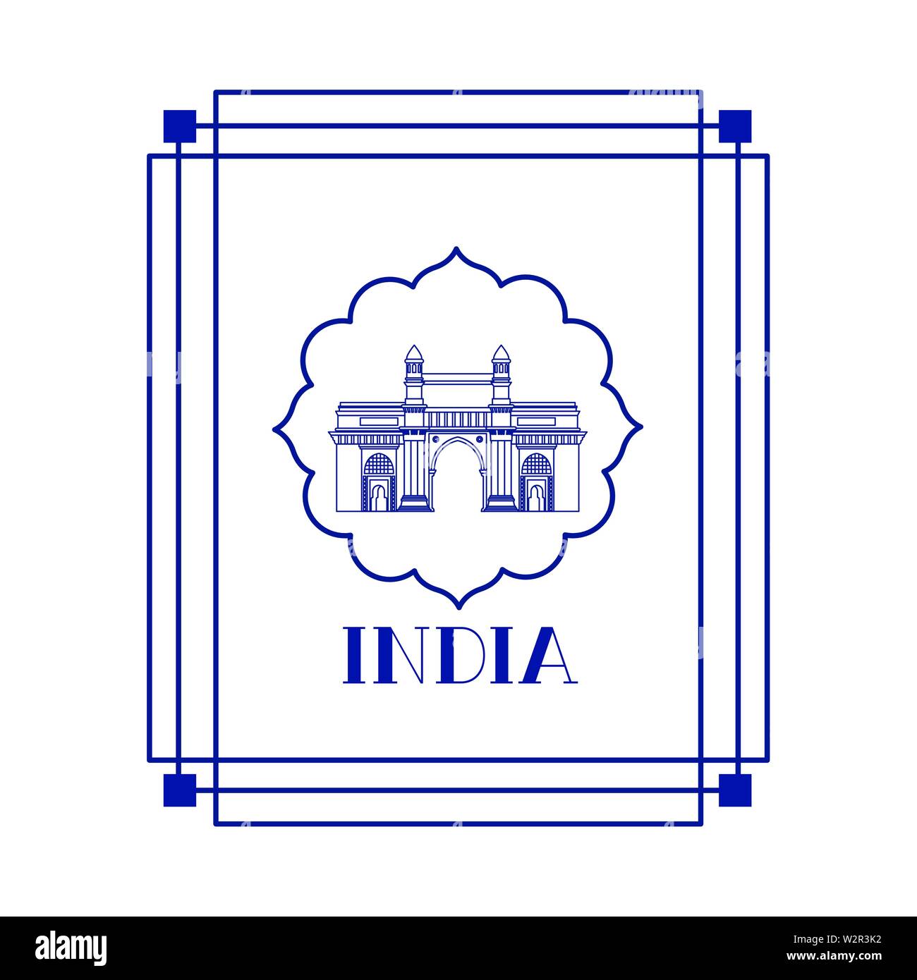 Édification de porte de l'Inde l'icône isolé Illustration de Vecteur