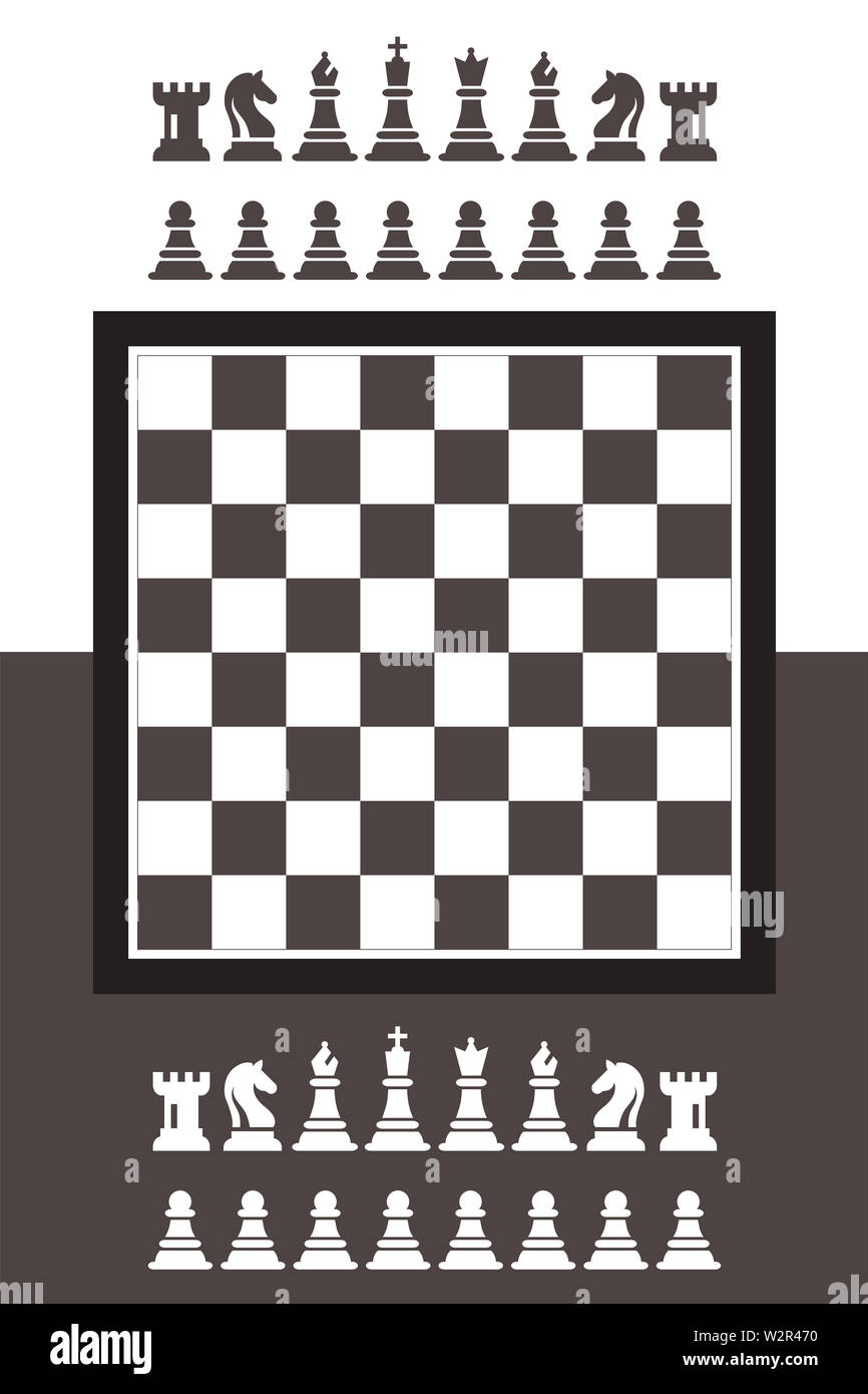 Jeu d'échecs dans le style d'illustration vectorielle, télévision. Les chiffres d'échecs le roi, La Reine, l'évêque, Chevalier, Tour, Pion. Jeu d'illustration. Jeu d'arrière-plan. Banque D'Images