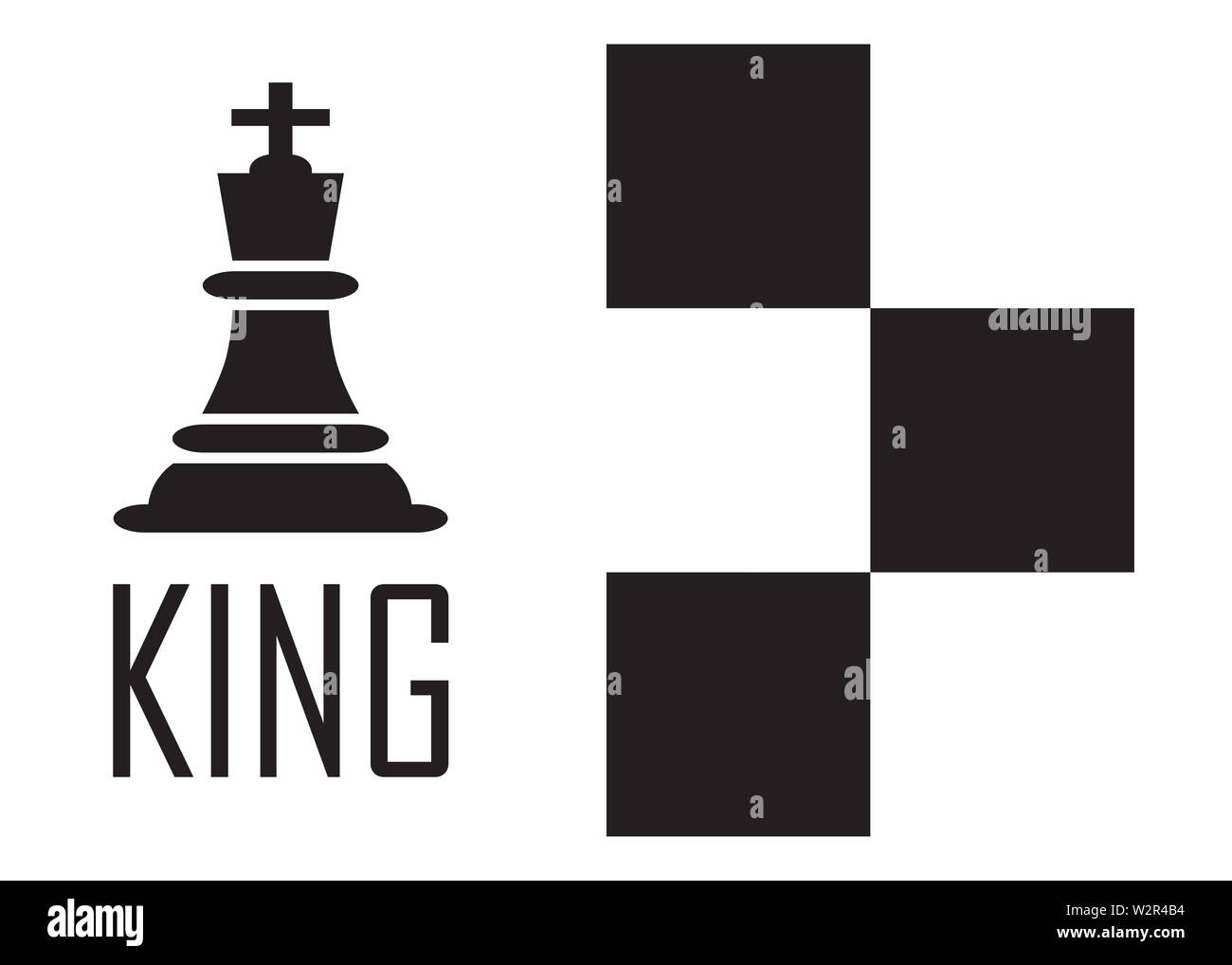 Logo d'échecs Concept avec damier. Vector Illustration d'échecs. Icônes d'Échecs noir. Banque D'Images
