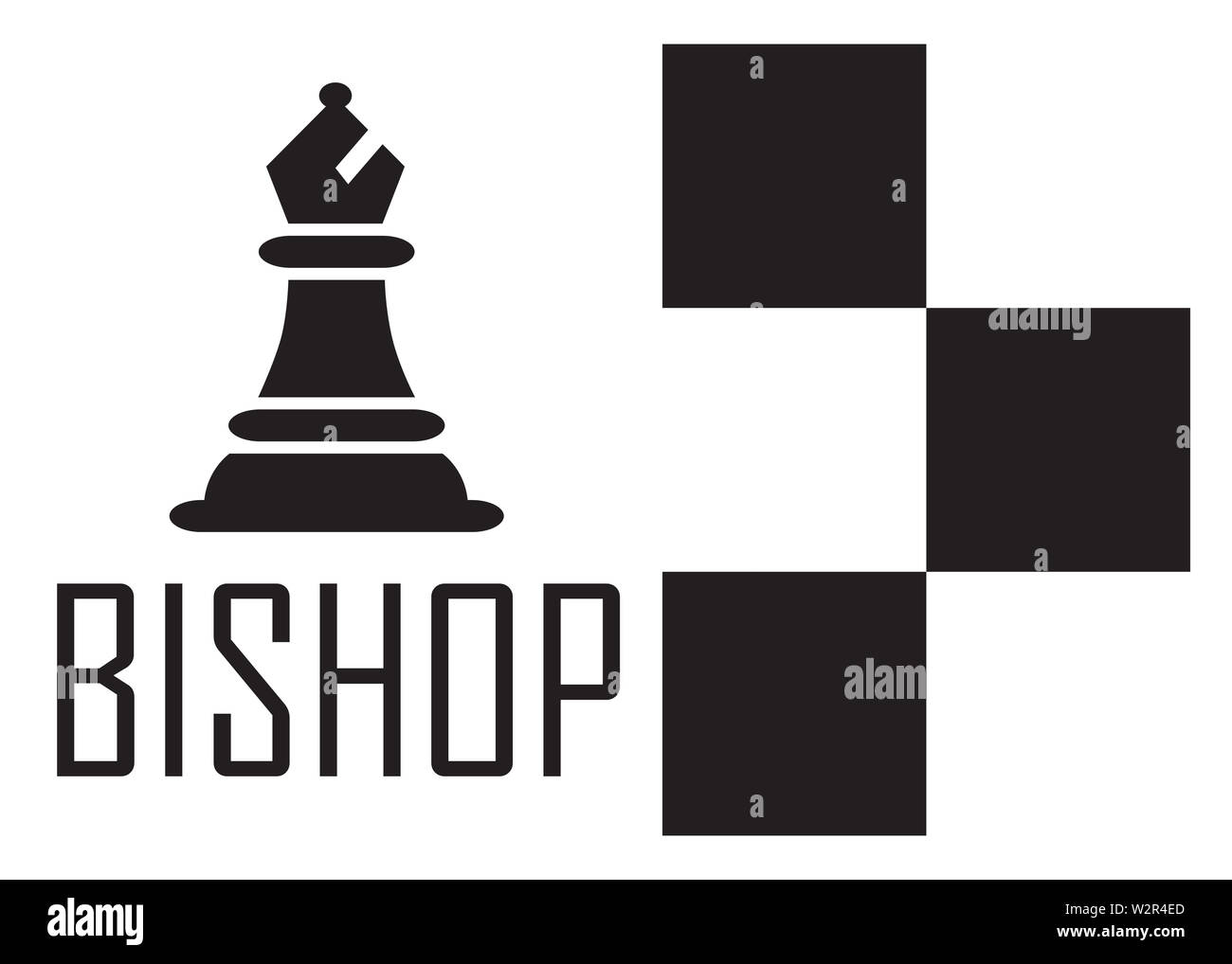 Logo d'échecs Concept avec damier. Vector Illustration d'échecs. Icônes d'Échecs noir. Banque D'Images