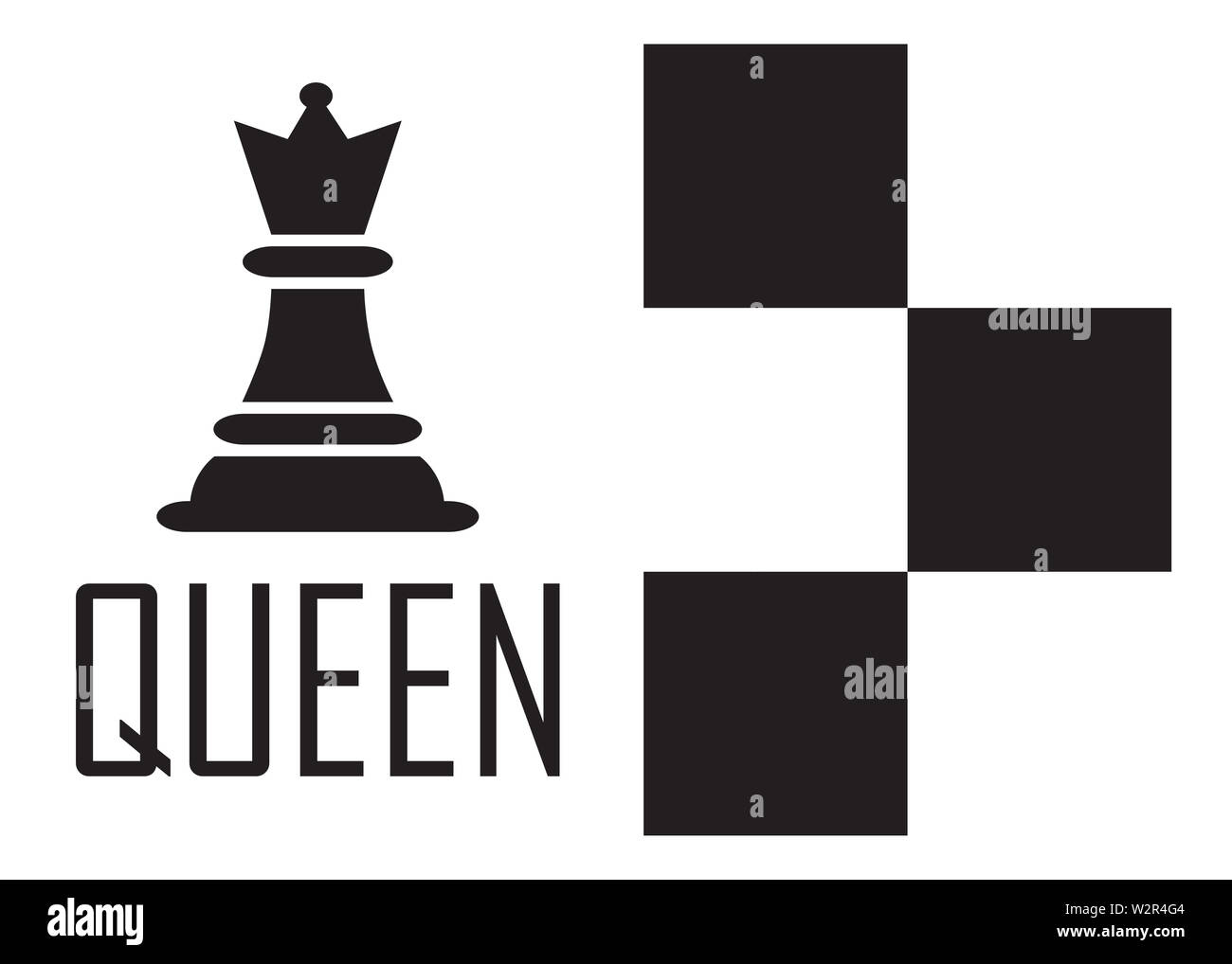 Logo d'échecs Concept avec damier. Vector Illustration d'échecs. Icônes d'Échecs noir. Banque D'Images