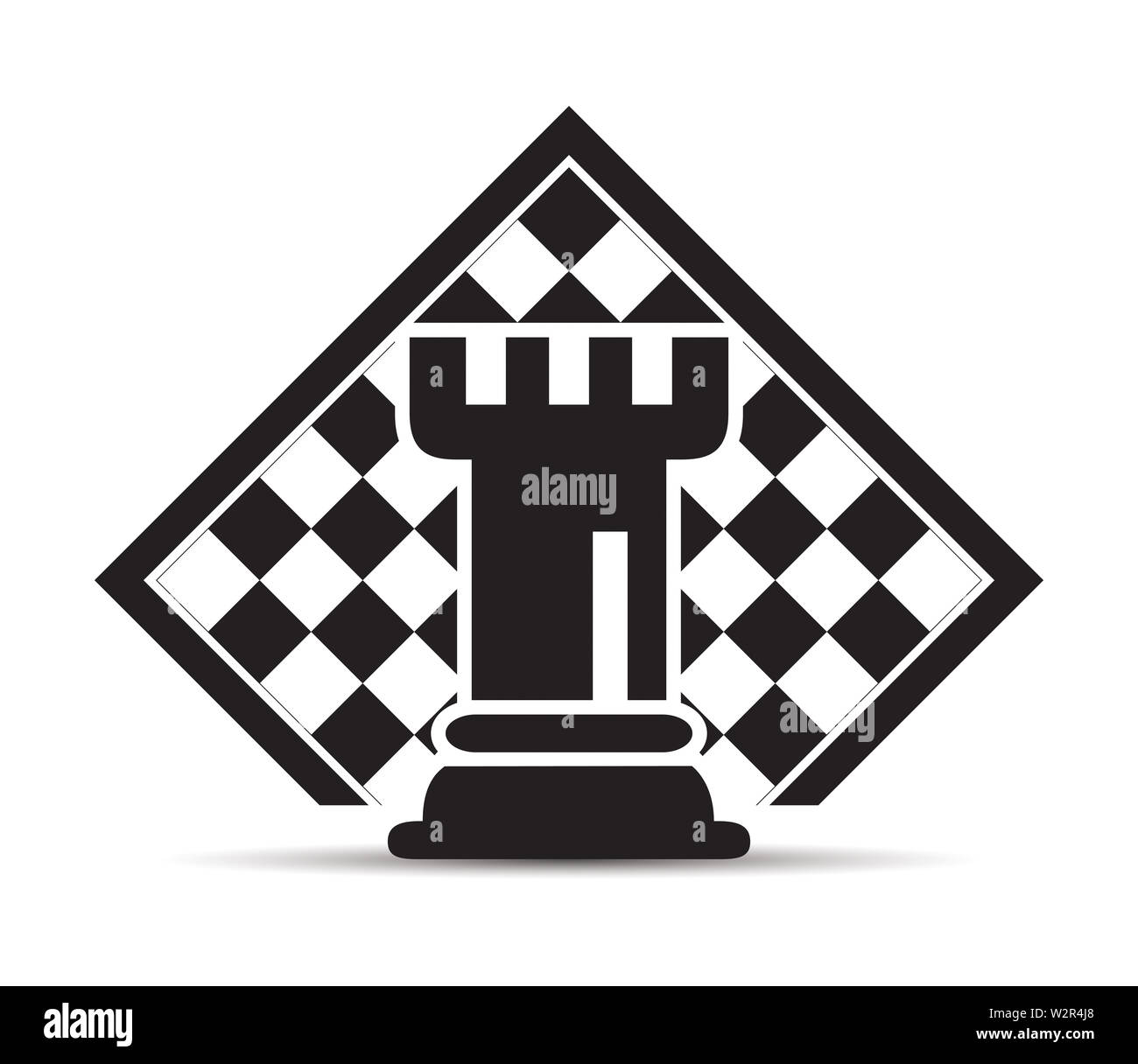 Concept de stratégie d'entreprise avec des chiffres sur un échiquier d'illustration vectorielle moderne. Pièces d'Échecs noir chiffres Illustration. Banque D'Images