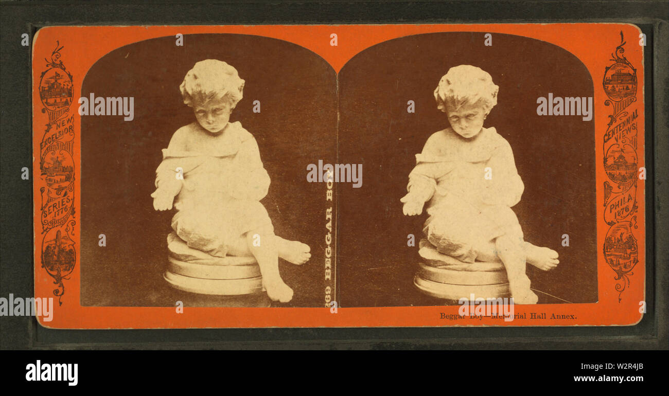 Pauvre garçon, Memorial Hall, l'annexe (sculpture italienne), de Robert N Dennis collection de vues stéréoscopiques Banque D'Images