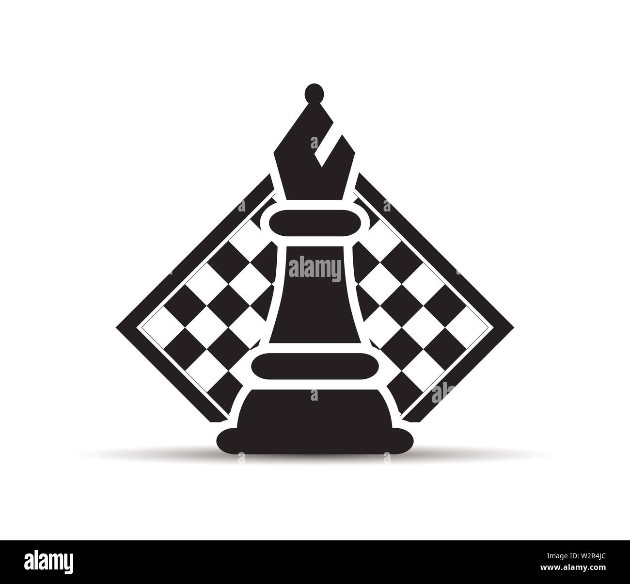Concept de stratégie d'entreprise avec des chiffres sur un échiquier d'illustration vectorielle moderne. Pièces d'Échecs noir chiffres Illustration. Banque D'Images