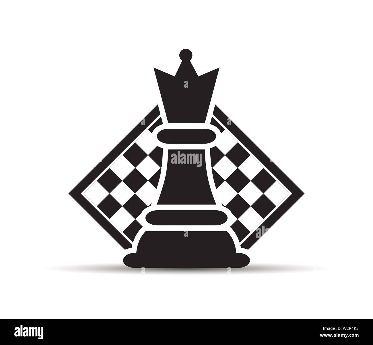 Concept de stratégie d'entreprise avec des chiffres sur un échiquier d'illustration vectorielle moderne. Pièces d'Échecs noir chiffres Illustration. Banque D'Images