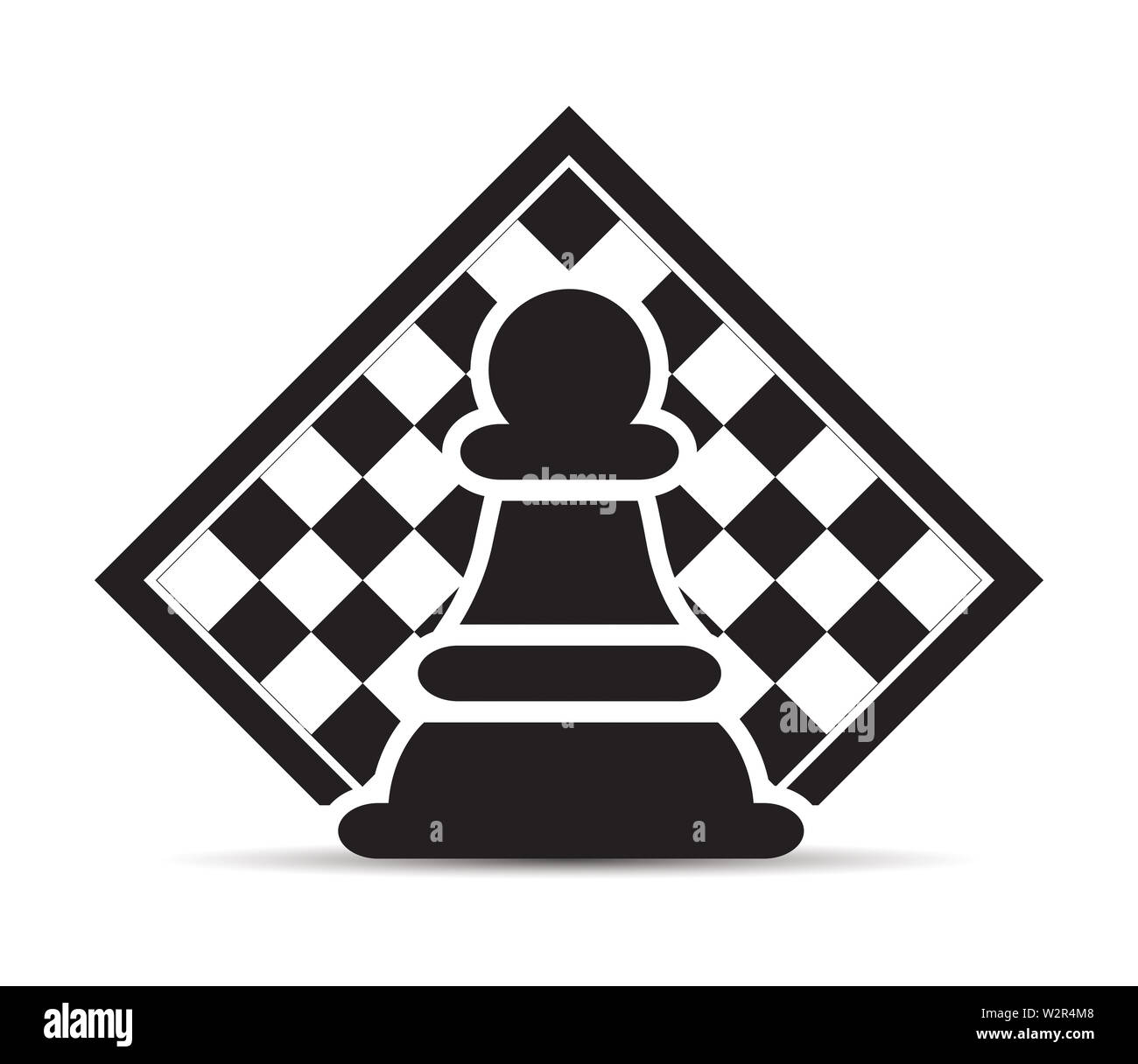 Concept de stratégie d'entreprise avec des chiffres sur un échiquier d'illustration vectorielle moderne. Pièces d'Échecs noir chiffres Illustration. Banque D'Images