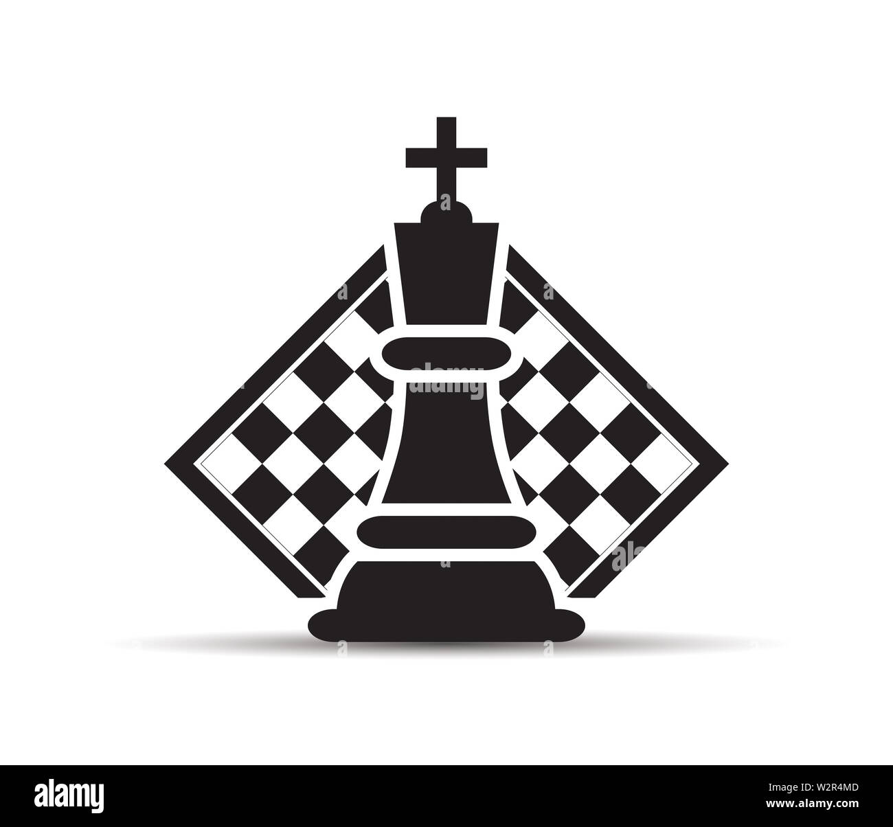 Concept de stratégie d'entreprise avec des chiffres sur un échiquier d'illustration vectorielle moderne. Pièces d'Échecs noir chiffres Illustration. Banque D'Images