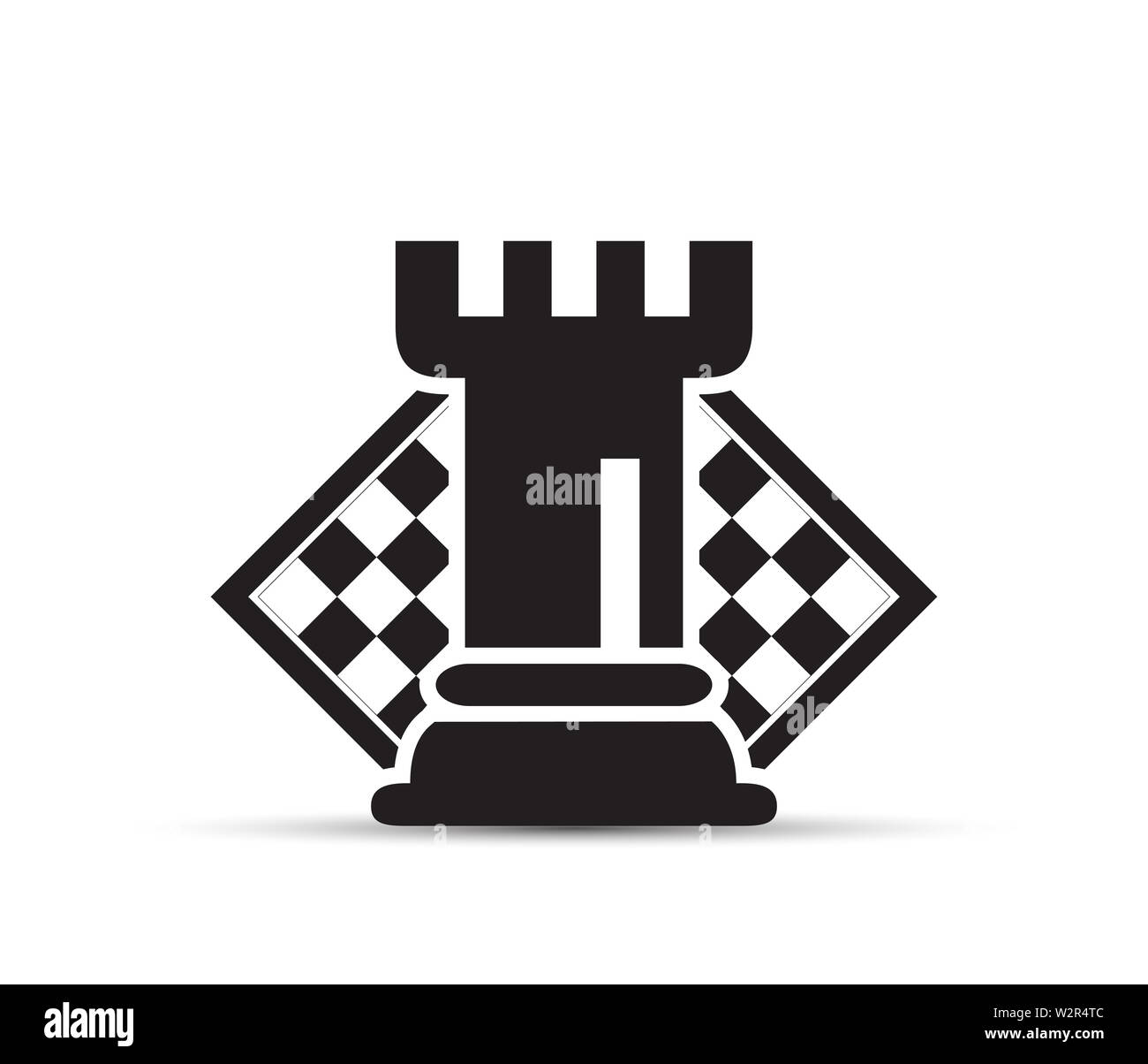 Concept de stratégie d'entreprise avec des chiffres sur un échiquier d'illustration vectorielle moderne. Pièces d'Échecs noir chiffres Illustration. Banque D'Images